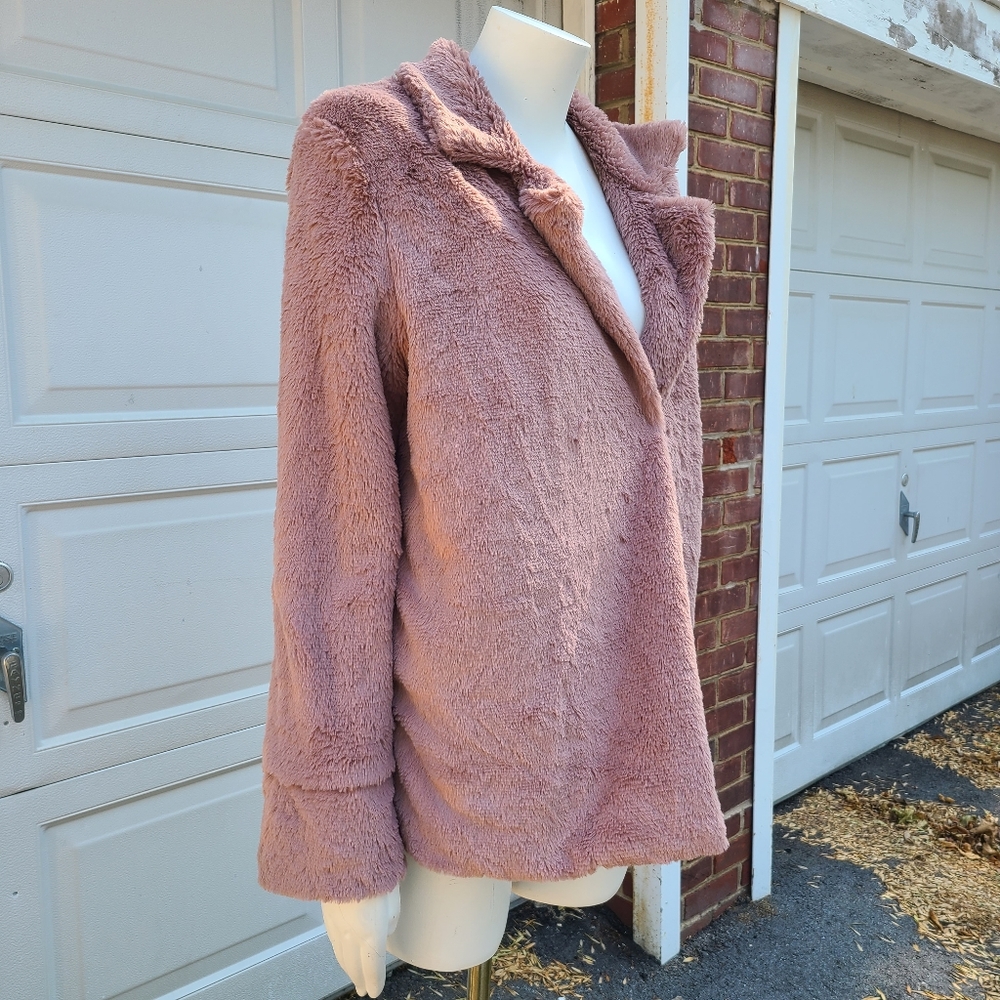 Fuzzy Smoky Pink Blazer Jacket Cottagecore